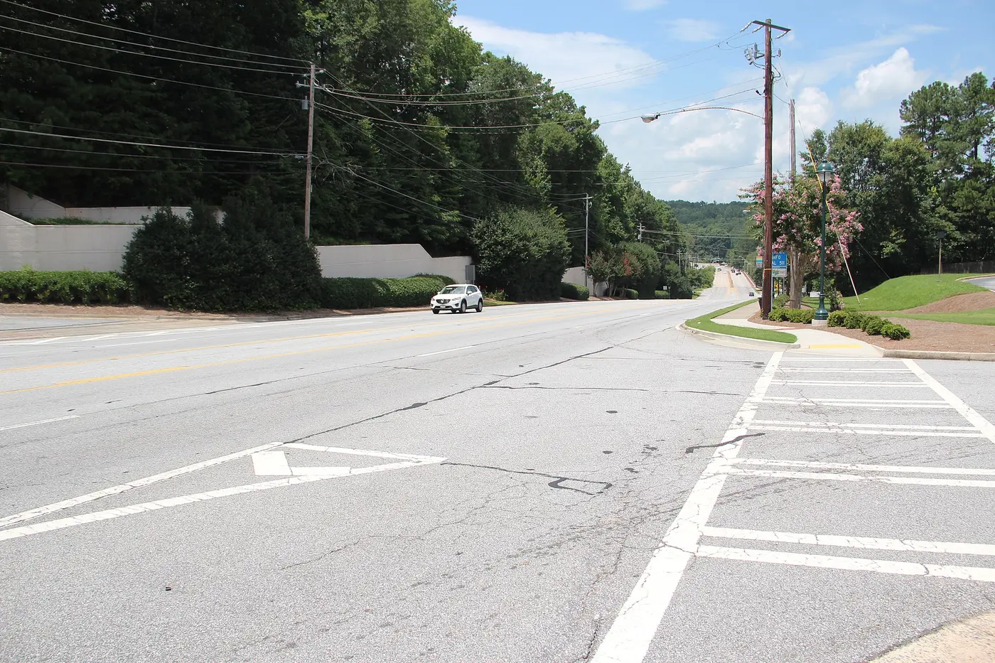 Roswell Road, the main north-south road through Sandy Springs