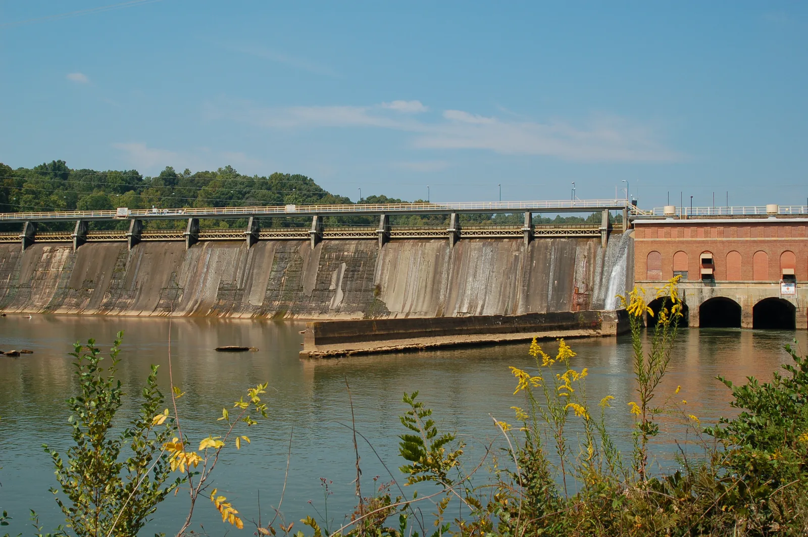 Morgan Falls Dam on the Chattahoochee River, beside Morgan Falls Overlook Park, where the Lantern Parade ends