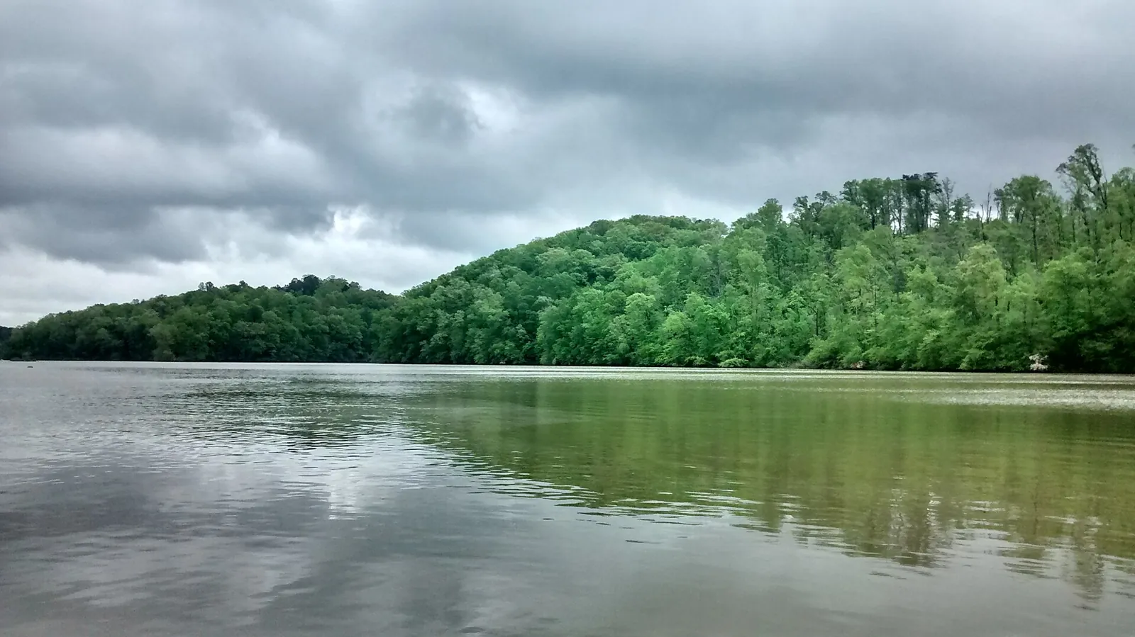 Bull Sluice Lake on the Chattahoochee River from Morgan Falls Overlook Park, where the Lantern Parade ends