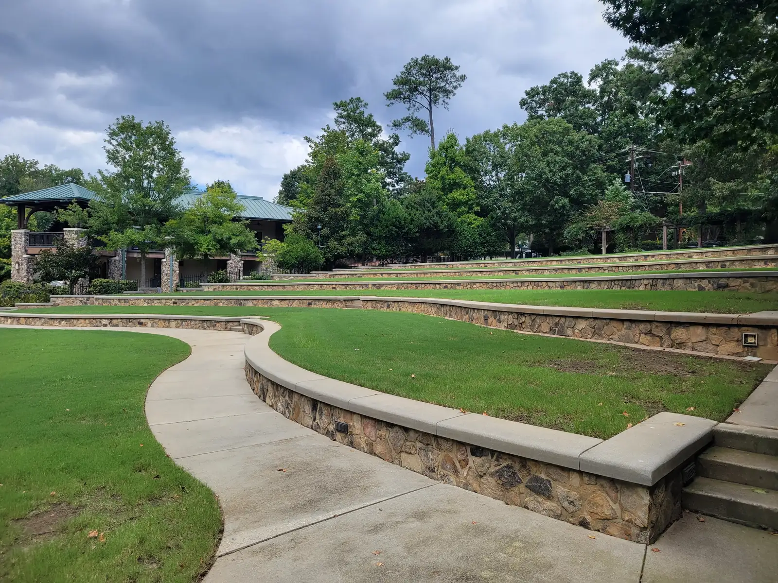The entertainment lawn at Heritage Sandy Springs, near Lake Forest Elementary
