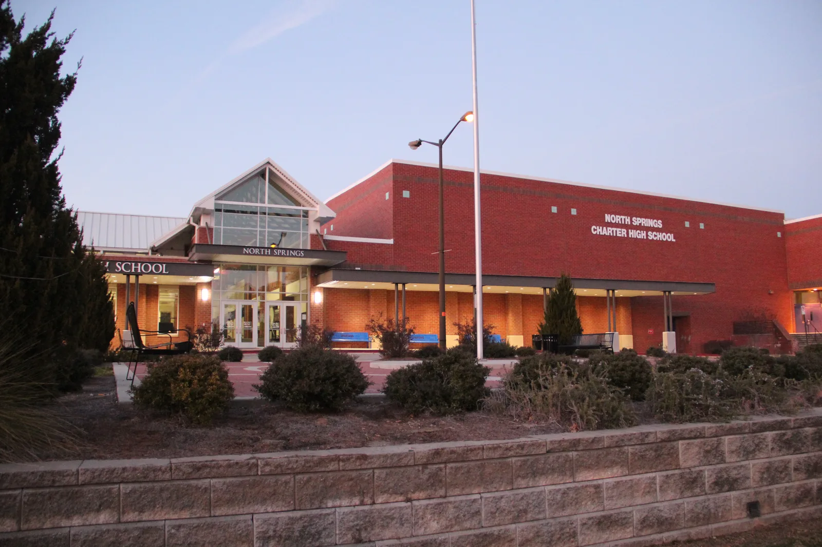North Springs Charter High School on Roswell Road in Sandy Springs