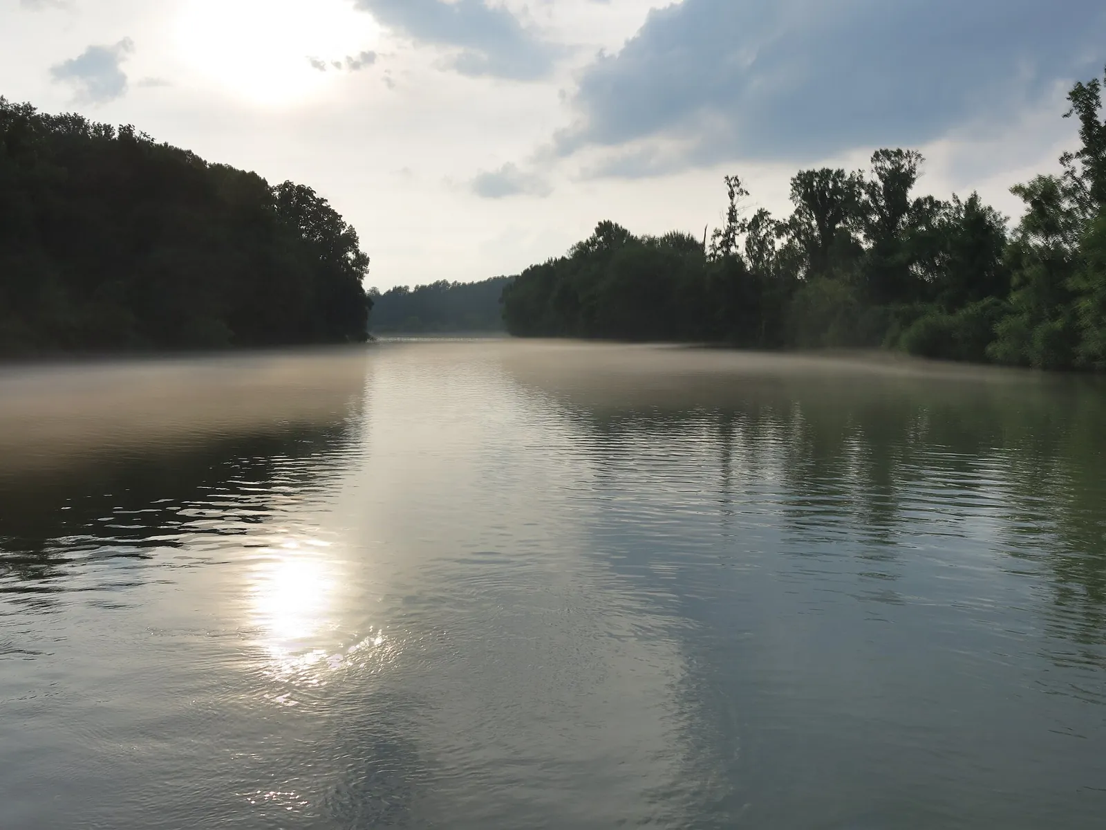 Bull Sluice Lake on the Chattahoochee River at Morgan Falls, where paddlers launch from Morgan Falls Overlook Park