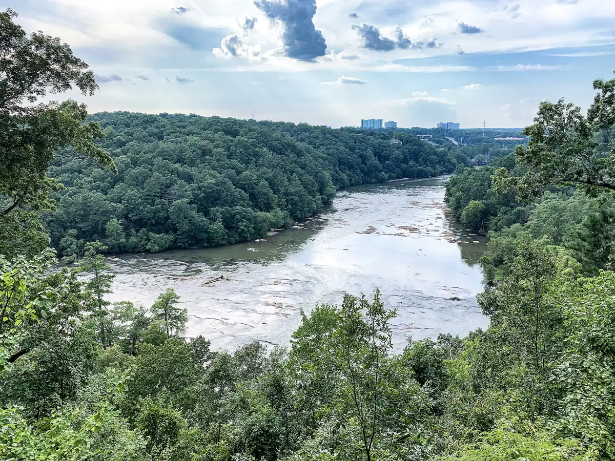 The Chattahoochee River from a high overlook in the East Palisades unit of the national recreation area